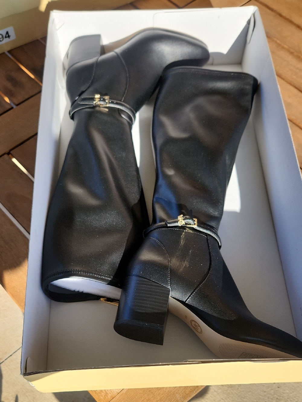 Women's Black Mid-Calf Block Heel Boots